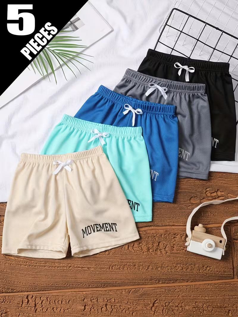 5pcs Boys Summer Shorts