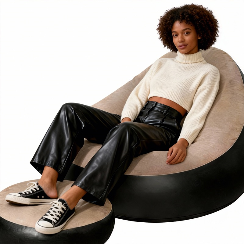 2PCS Inflatable Chair With Foot Stool