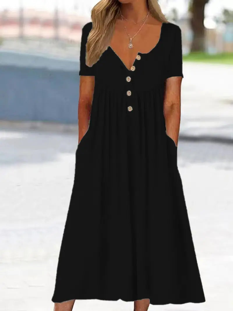Plus Size V-Neck Dress 2XL