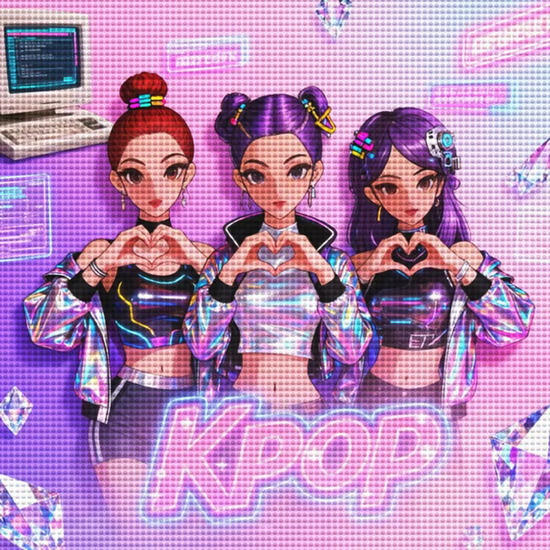 5D K-POP Girl Group Fashion Print Diamond Art Painting Kit