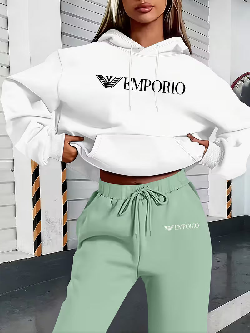 Women'S Plus Size Hooded Sweatshirt Set