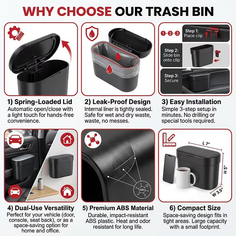 4pcs Car Trash Can