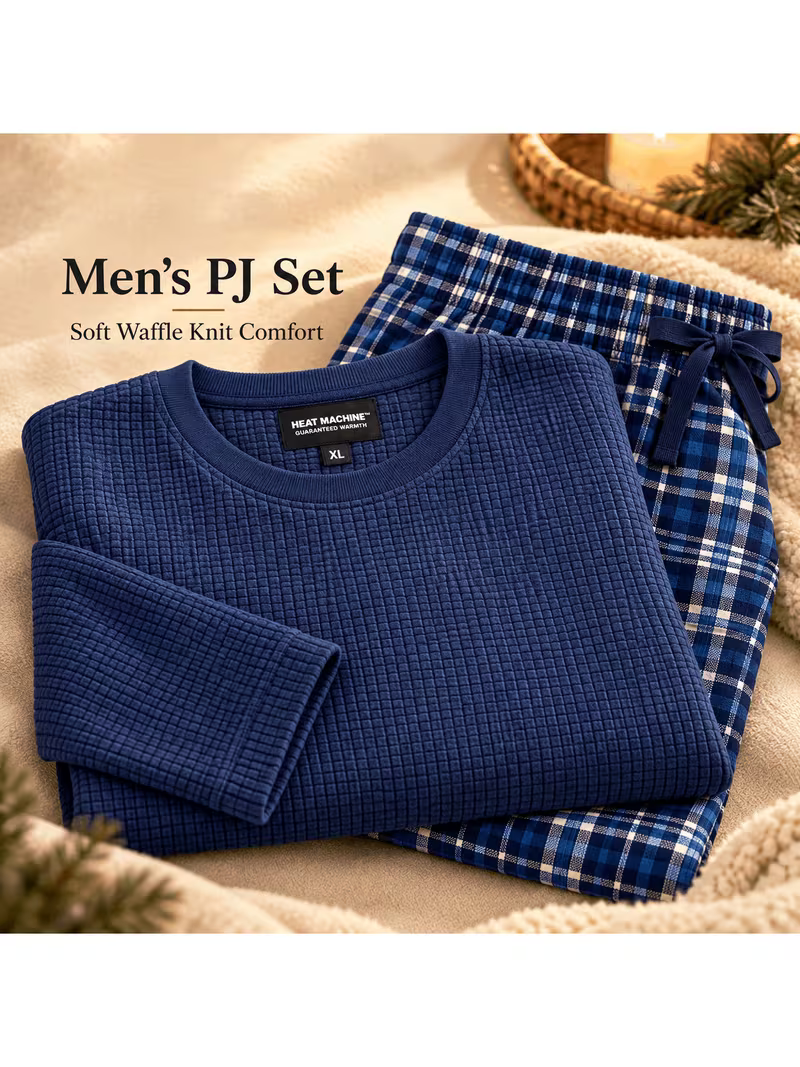 Men'S Waffle Knit Fleece Pyjama Set