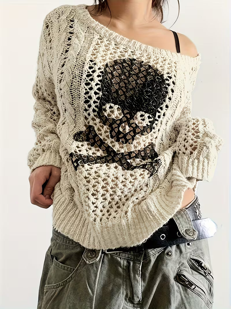 Women's Fashion Skull Pullover Sweater