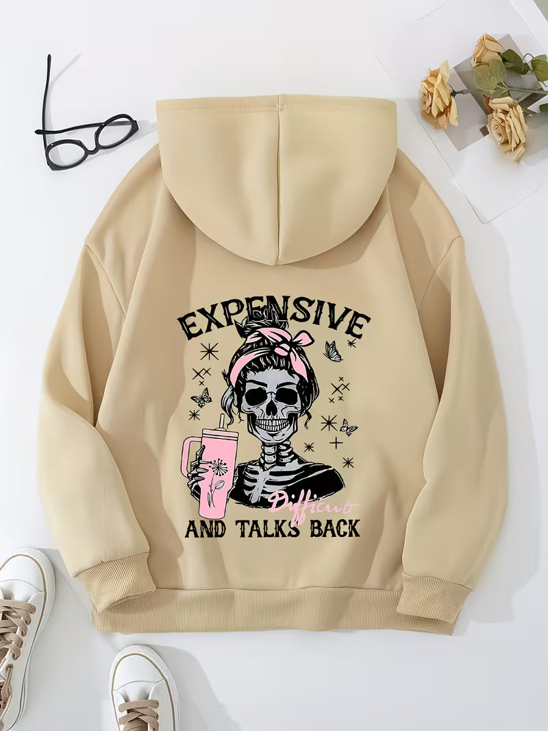 Plus Size Skull Hoodie for Ladies