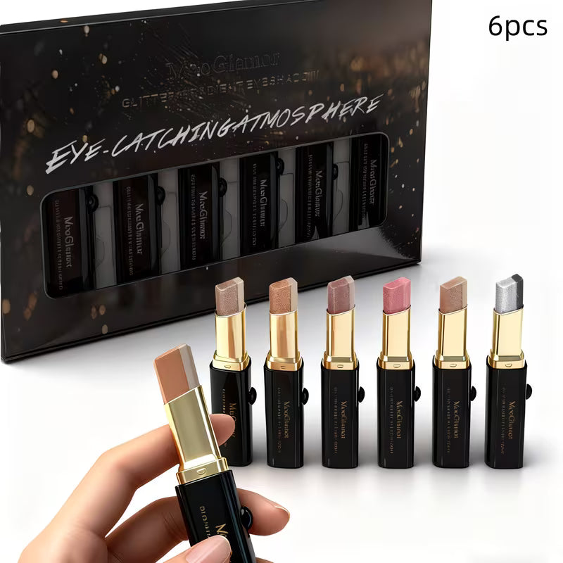 6pcs Dual-color Gradient Eyeshadow Stick Set