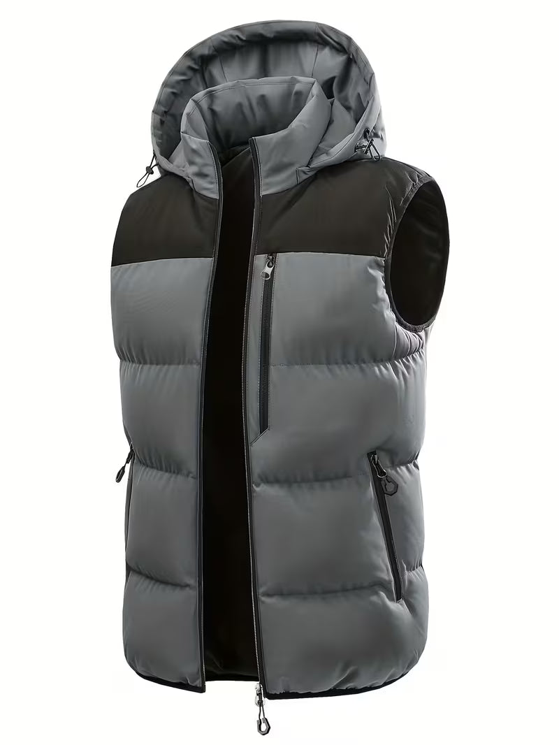 Men'S Winter Outdoor Sleeveless Hooded Jacket