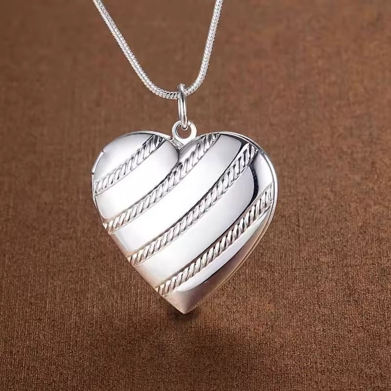 925 Sterling Silver Necklace 18 inches Heart photo Pendant
