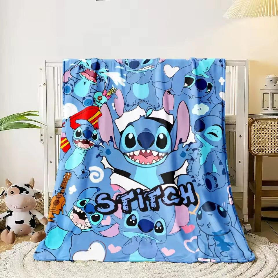 Disney Stitch HD Printed Flannel Fluffy Fleece Throws