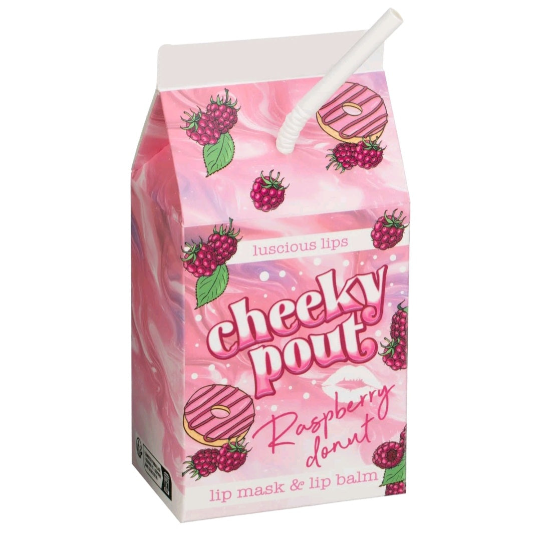 2Pc Cheeky Pout Lip Mask & Balm In Novelty Milk Carton