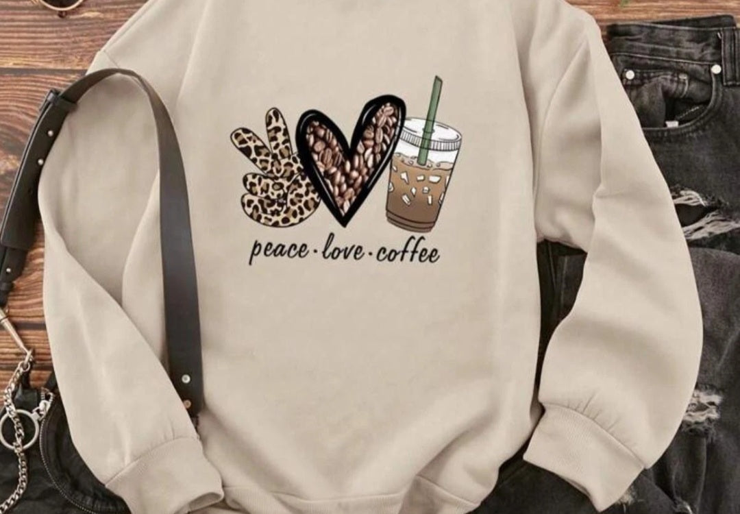 Women Peace Love Coffee Hoodie