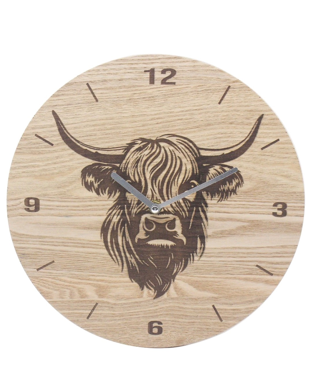 Highland Cow Rustic Wall Clock