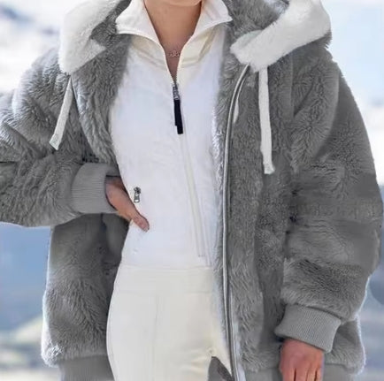 Oversized Ladies Plush Warm Hoodie