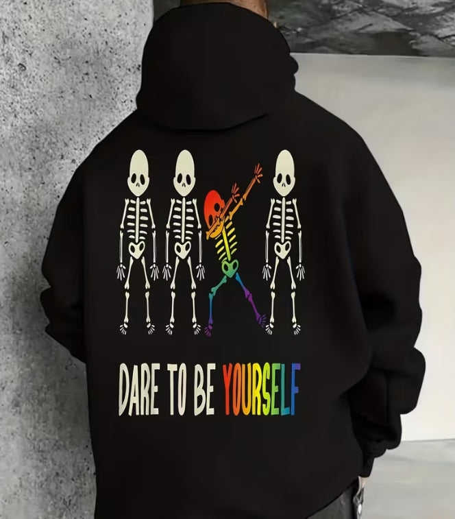 Edgy Dare to Be Different Slogan Unisex Hooded Sweatshirt