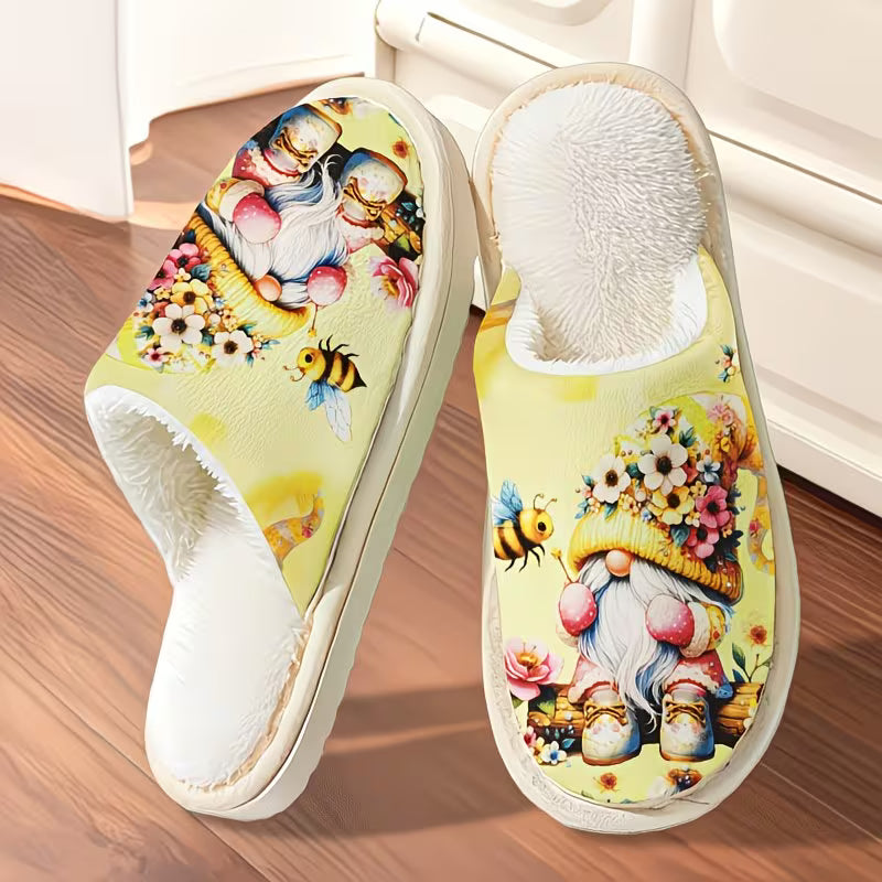 Flower Bee Secret Garden Cute Gnome Slippers