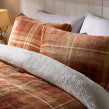 Autumn Check Fleece Duvet Cover Set - Rust