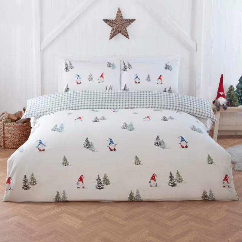 Alpine Gnome Retreat Christmas Duvet Cover Set
