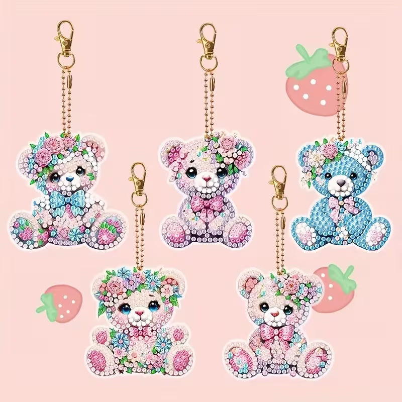 5pcs Diamond Painting Keychain Set for Beginners