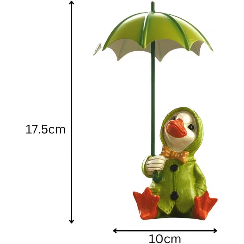 Set Of 2 Sitting Duck Ornaments For The Home With Detachable Umbrella