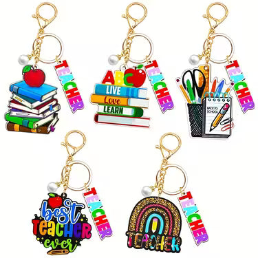 Set of 5 Back-To-School Keychain Gifts for Teachers