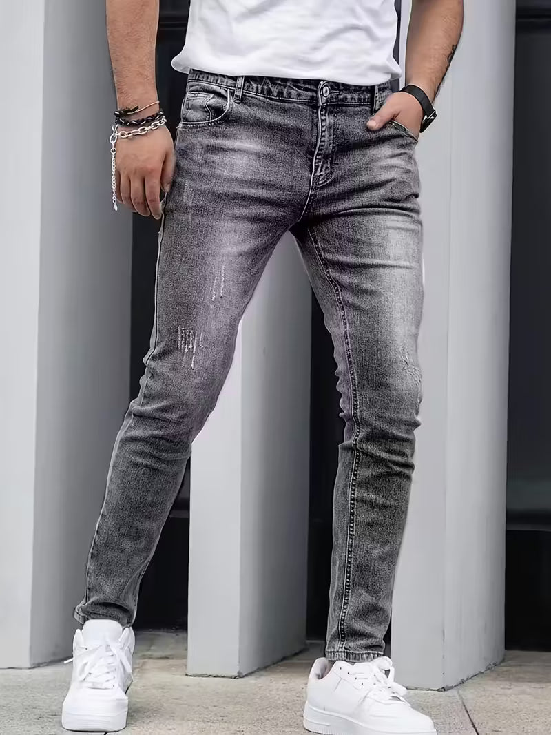 Men'S Casual Washed Denim Jeans