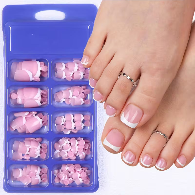 120pcs Short Square Simple Fashion Fake Toenails
