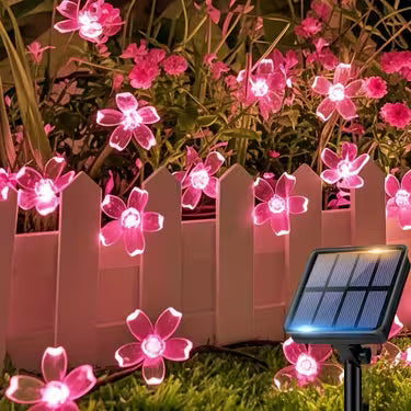 50 LED Cherry Blossom Solar String Lights