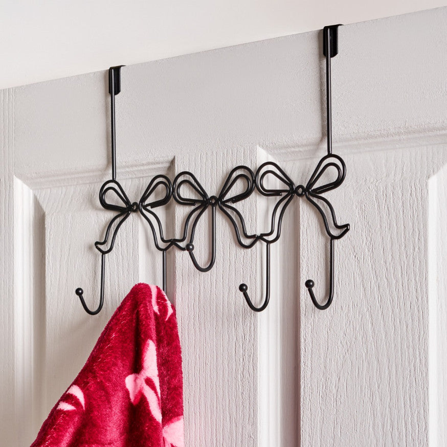 Bow Metal Over Door Hook - Pink