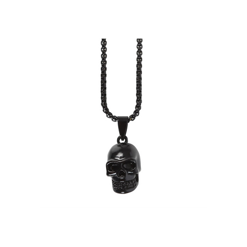 Black Obsidian Skull Necklace