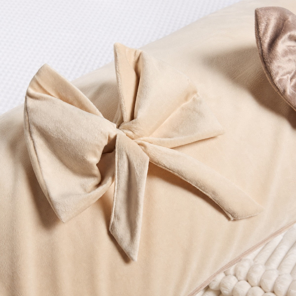 Bow Detail Bolster Pillow