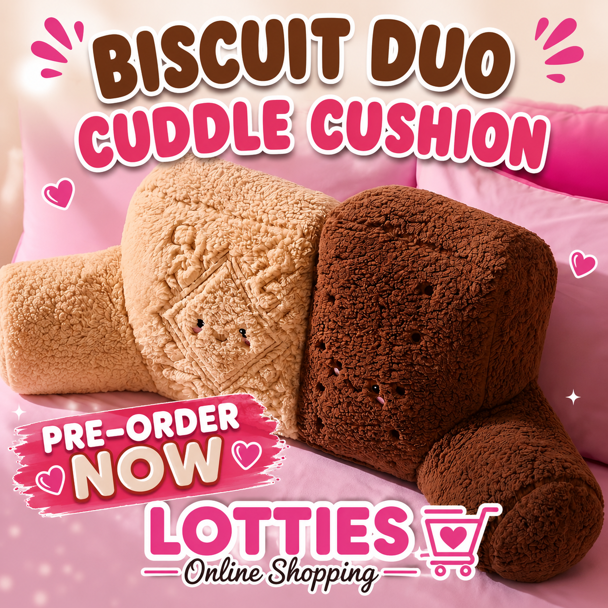Biscuit Duo Cuddle Cushion