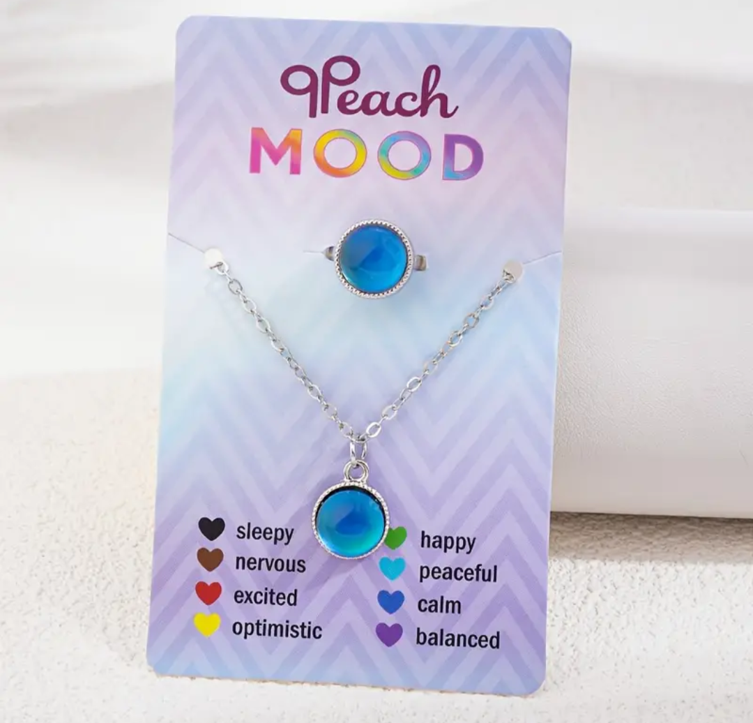Colour changing Mood Ring and Necklace