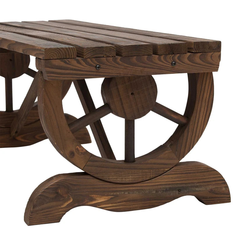 2 Person Garden Rustic Wooden Bench