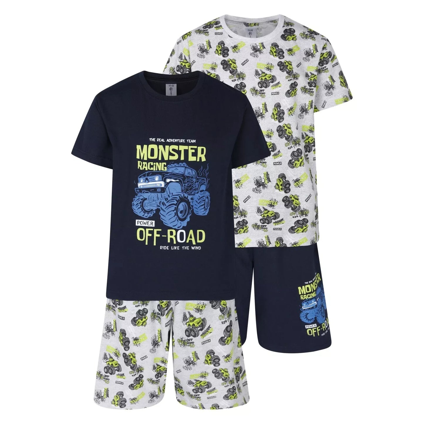 Short Pyjamas Monster Truck Off Road Nightwear PJ Sets