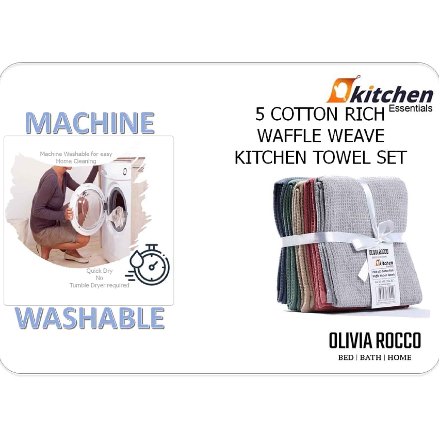 20 Pack Waffle Kitchen Tea Towels