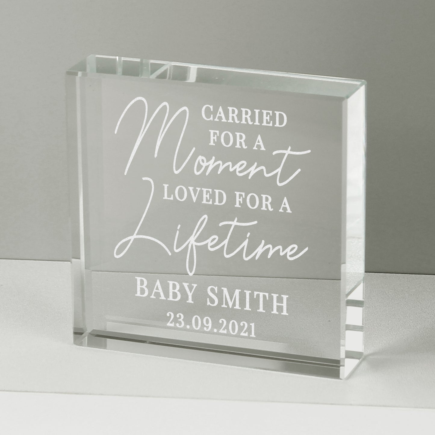 Personalised Carried for a Moment Large Crystal Token