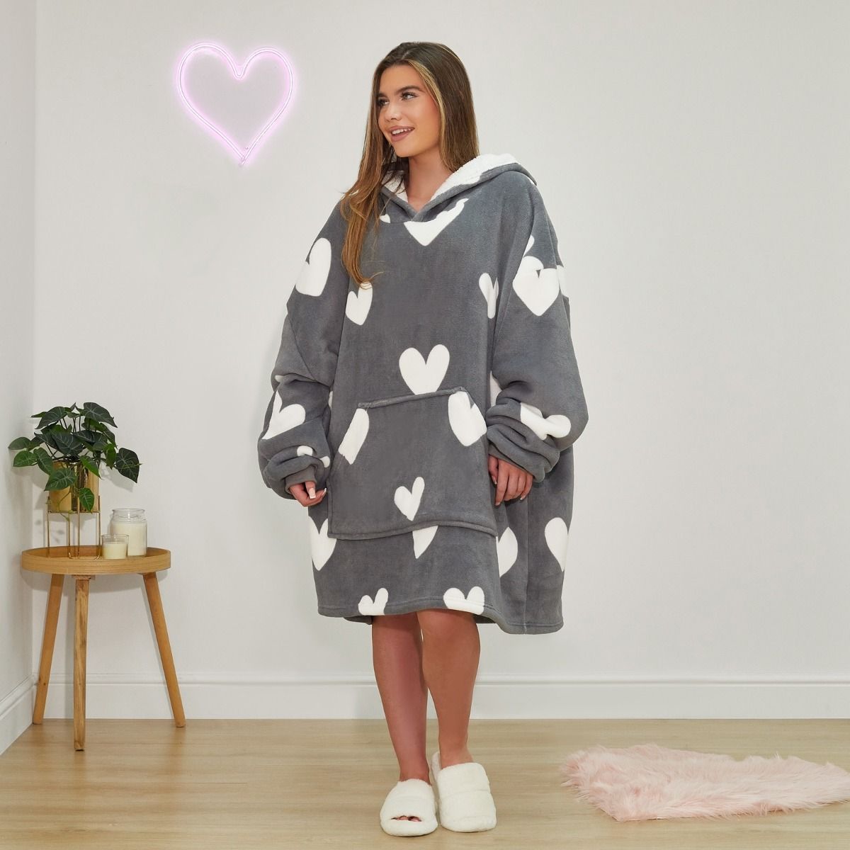 Adults Oversized Hearts Hoodie