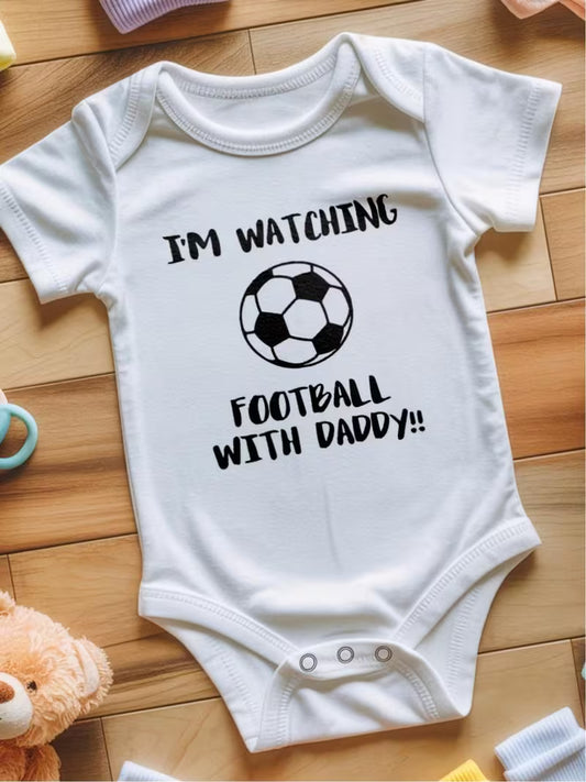 Shhh. I'm Watching Football With Daddy!! Baby Vest