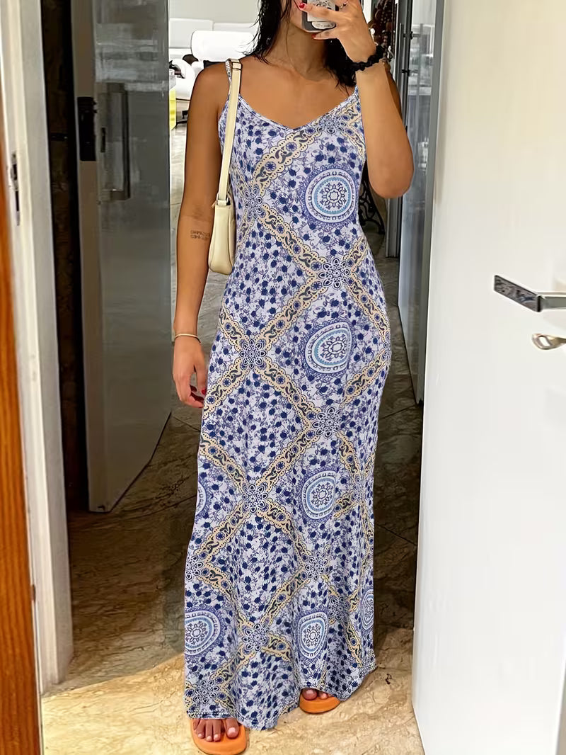 Women's Elegant Spaghetti Strap Maxi Dress