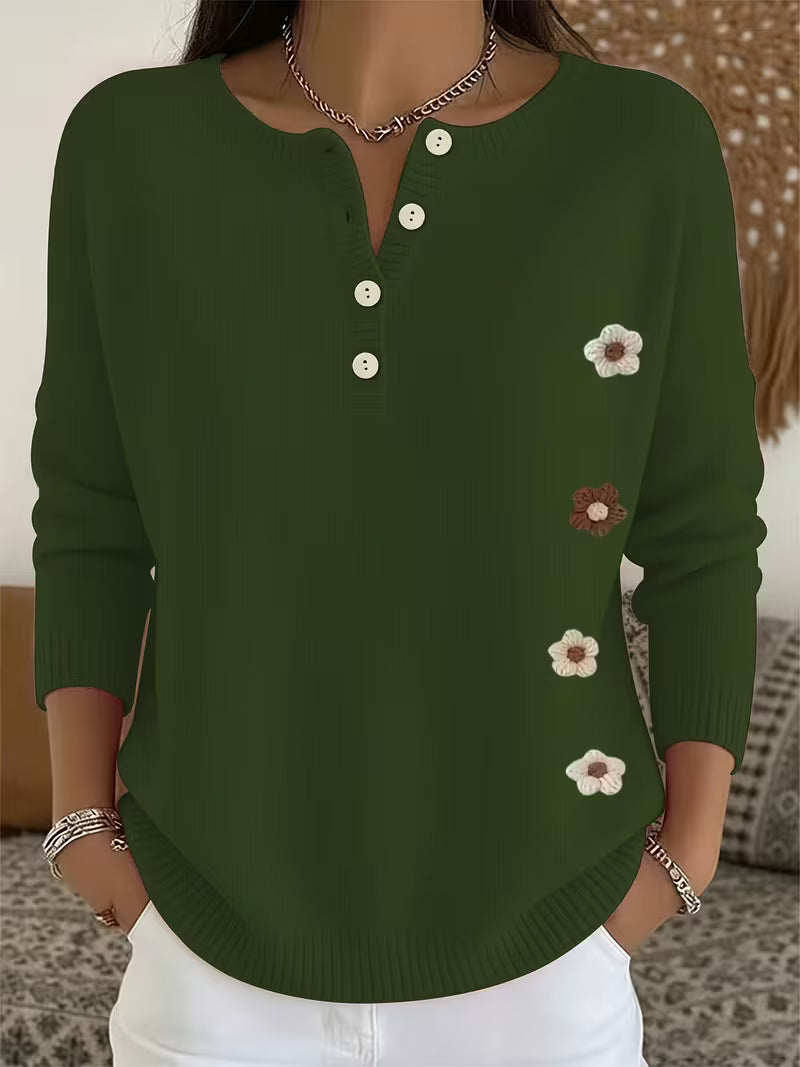 Women'S Fashion Semi-Open Neck Sweater