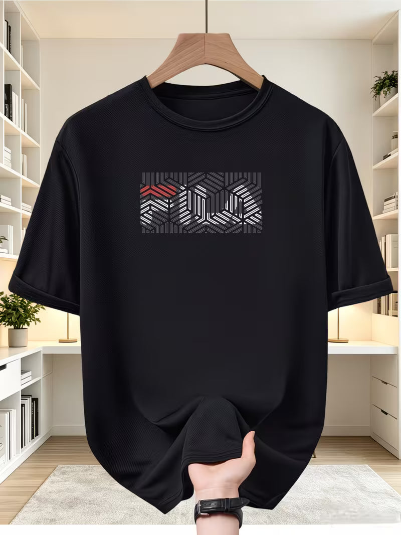 Men'S Easy Solid Color Print Round Neck T-Shirt