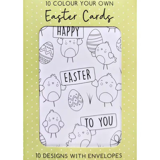 10 Colour Your Own Easter Cards With Envelopes
