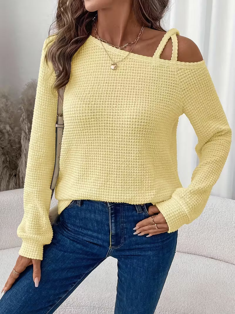 Women's Casual Cross-Strap Long Sleeve Fashion T-Shirt