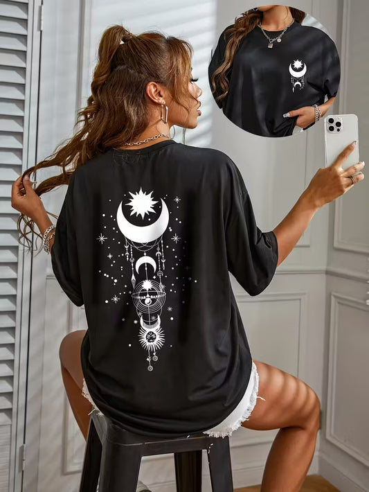 Women's Oversized Round Neck Short Sleeve T-Shirt