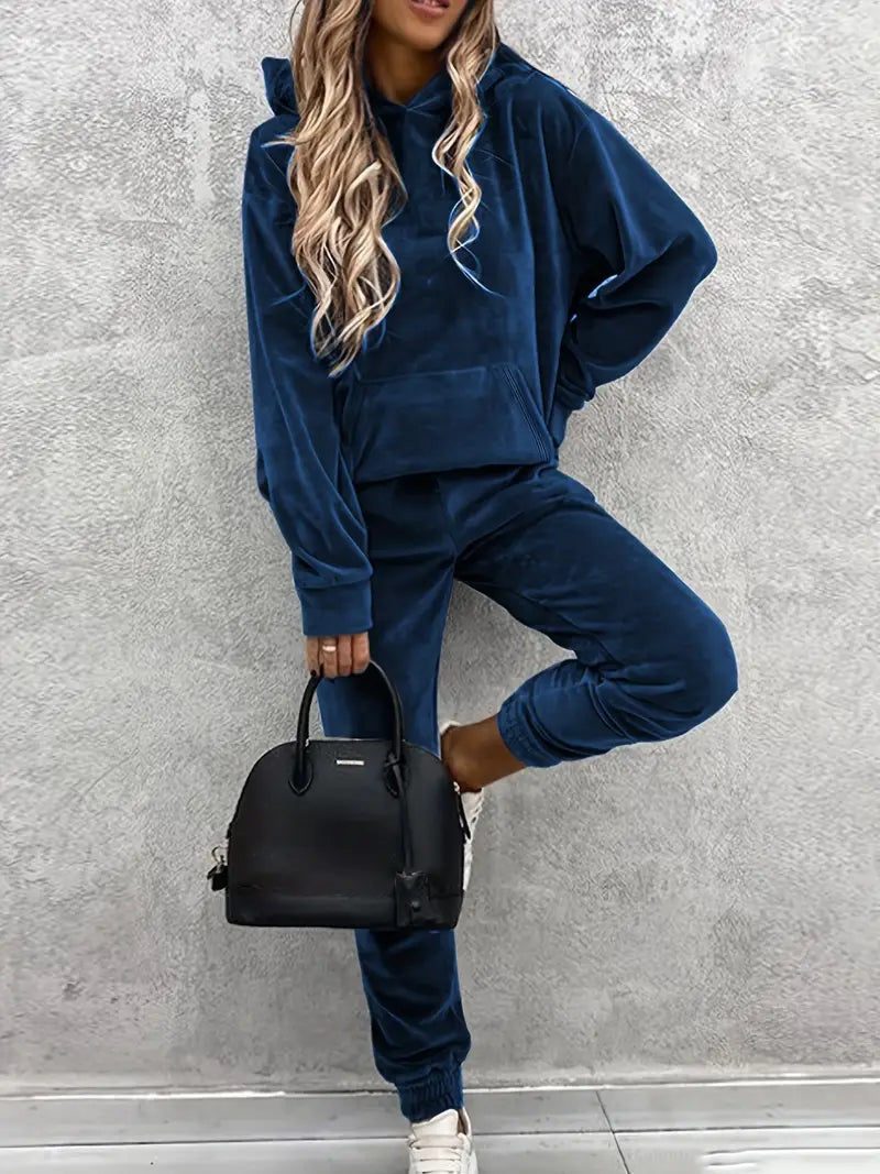 Solid Color Casual Two Piece Set