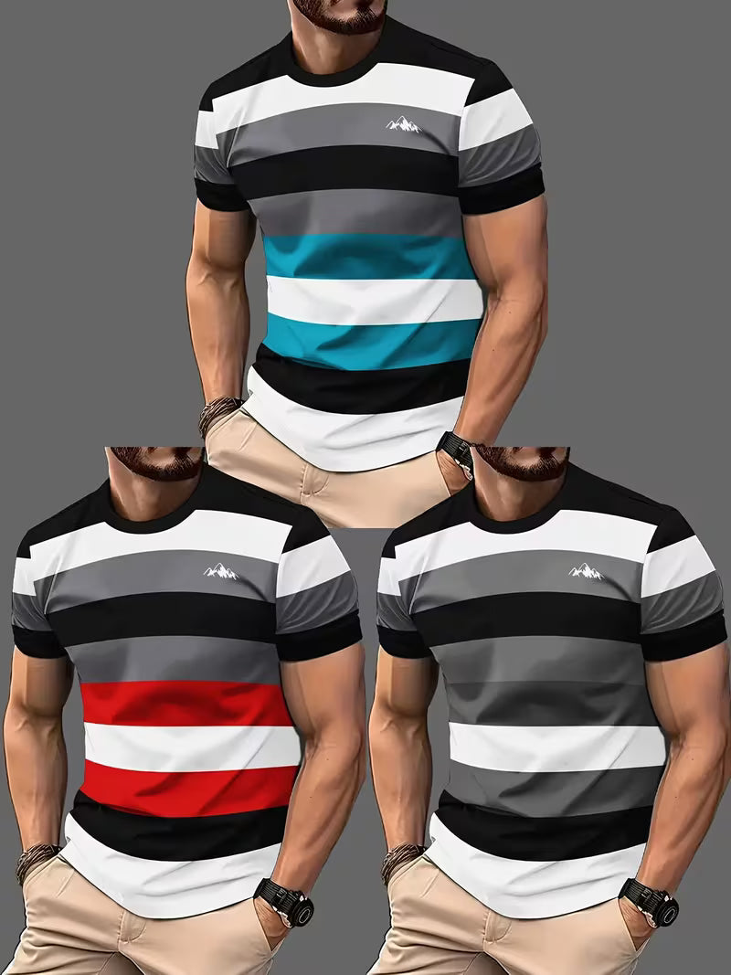 Plus Size Set Of 3 T Shirts For Men