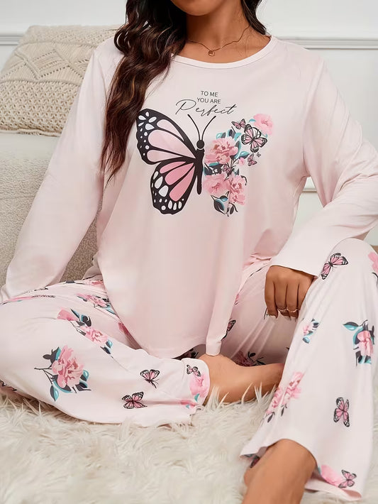 Womans Butterfly Print Pyjamas