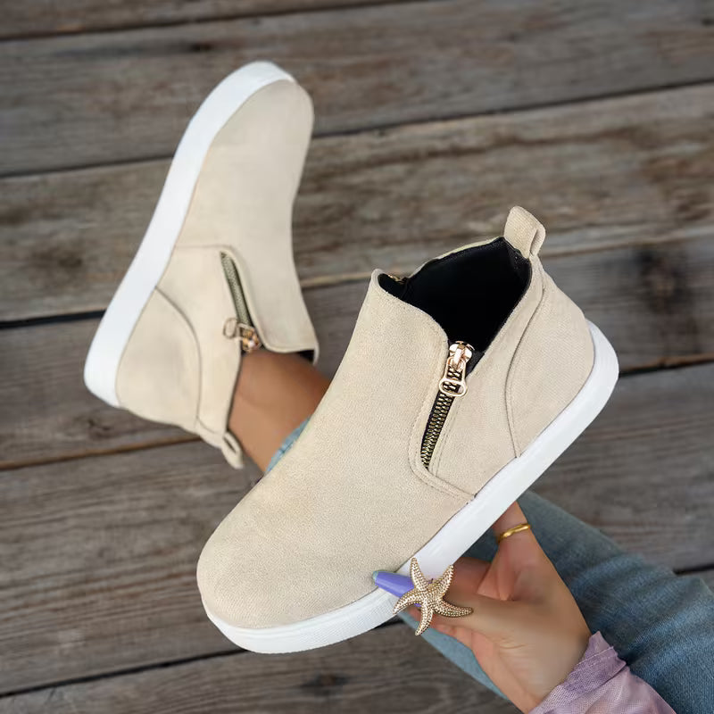 Women's High-Top Side-Zip Sports Ankle Boots