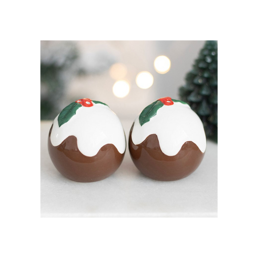 Christmas Pudding Salt and Pepper Shakers