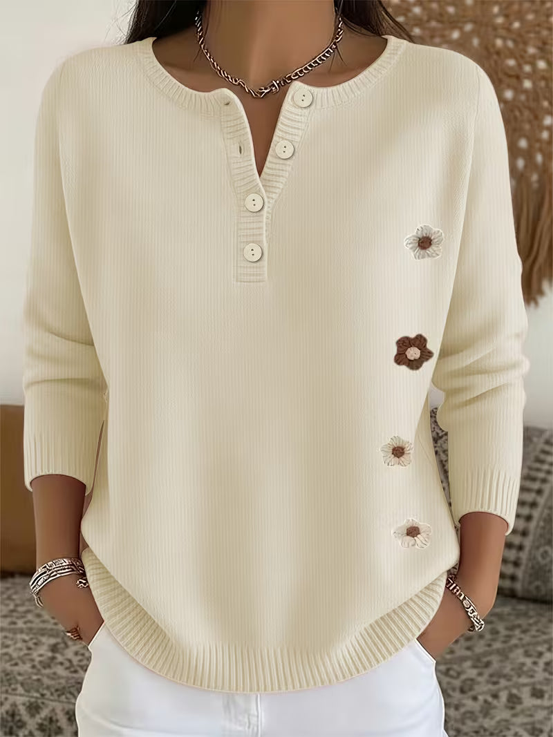 Women'S Fashion Semi-Open Neck Sweater
